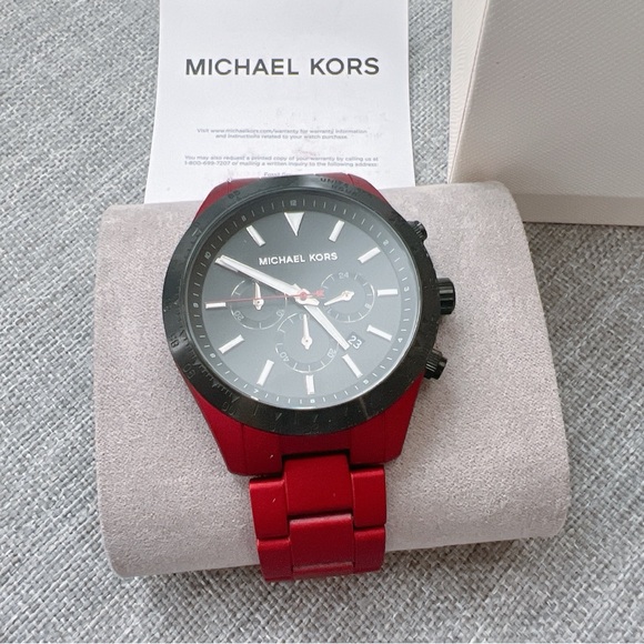 Michael Kors Watch Red Stainless Steel - Picture 9 of 14